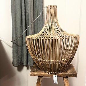 Creative Co-Op Rattan Chandelier Light Fixture